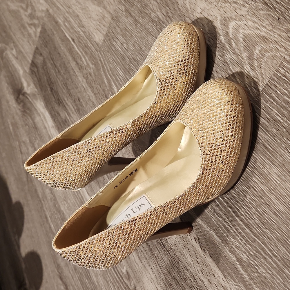 Women's champagne 3 3/4" heels by Touch Ups